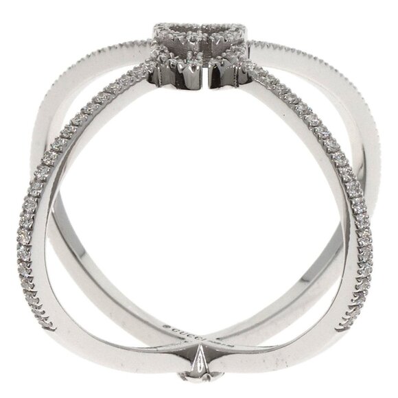 GUCCI 18k White Gold Diamond Ring - Picture 3 of 8